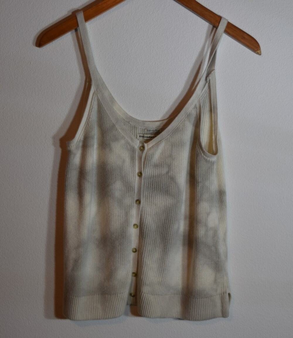 Abercrombie Tie Dye Ribbed Tank Top Womens Medium Button Front NWT Boho
